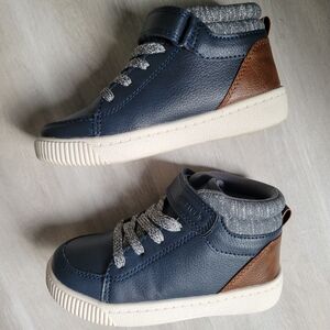 Carter's Navy Blue and Brown High-Top Sneakers - Size 10 Toddler